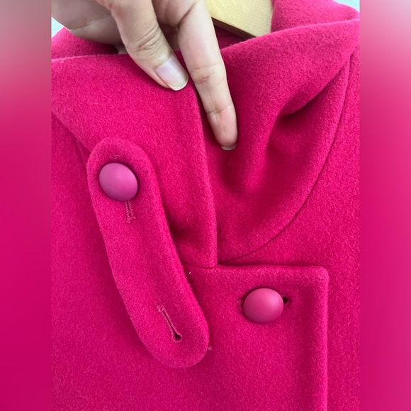 Hot Pink 100% Wool Coat Jacket size Medium Barbiecore - Picture 8 of 9